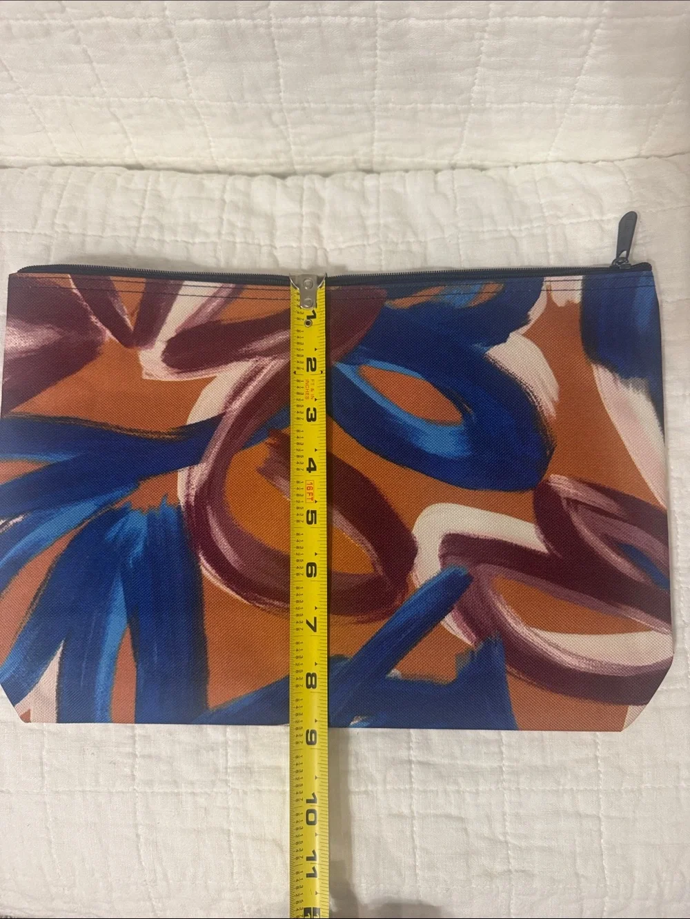 thirty-one Painted Brushstroke Travel Pouch - Blue, Brown & Burgundy